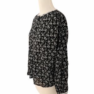 Madewell Black and White Floral Top
